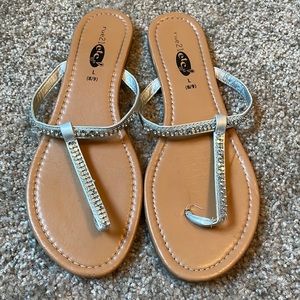 Silver Rue21 Thong Sandals